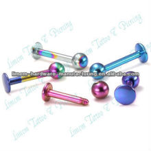 Labret Bars Titanium Plated Labret Ring Ball Lip Piercing Fashion Piercing Jewelry 316l Surgical Steel